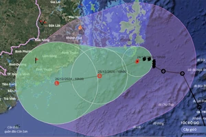 Bão số 10 ít di chuyển, đang ở khu vực giữa Biển Đông