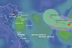 Sáng 8-8, Biển Đông xuất hiện áp thấp nhiệt đới