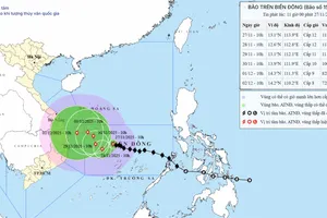 Bão số 15 vẫn loanh quanh ở giữa Biển Đông