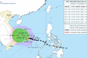 Bão số 15 đang duy trì sức gió mạnh 118-133 km/h