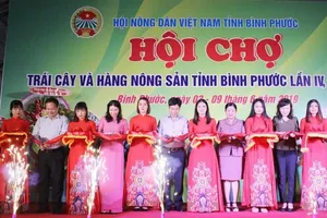 Đang diễn ra Hội chợ trái cây và hàng nông sản ở Bình Phước