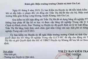 Cách chức nữ hiệu trưởng dùng bằng cấp 3 dỏm