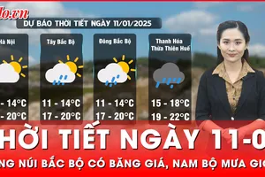 Dự báo thời tiết ngày 11-01: Vùng núi Bắc Bộ xuất hiện băng giá, Nam Bộ có mưa rào và giông
