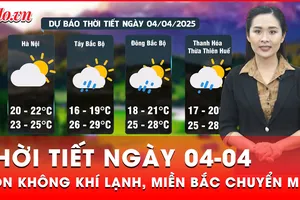 Dự báo thời tiết ngày 04-04: Không khí lạnh trở lại, miền Bắc có mưa rào và giông