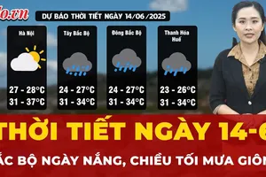 Dự báo thời tiết ngày 14-6: Miền Bắc nắng nóng kéo dài, chiều tối xuất hiện mưa giông