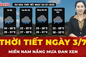 Dự báo thời tiết ngày 3-7: Miền Bắc mưa lớn, miền Nam nắng gián đoạn kèm mưa rào chiều tối