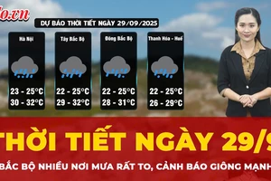 Dự báo thời tiết ngày 29-9: Ảnh hưởng bão số 10 Bualoi, Bắc Bộ nhiều nơi mưa rất to