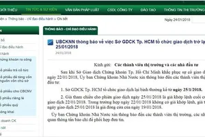 Sàn chứng khoán TP.HCM hoạt động lại vào ngày 25-1