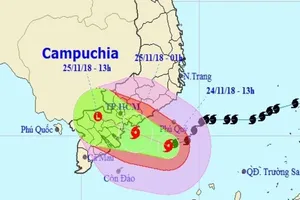 Bão số 9 giật cấp 12 sẽ tiến vào Nam Bình Thuận - Bến Tre