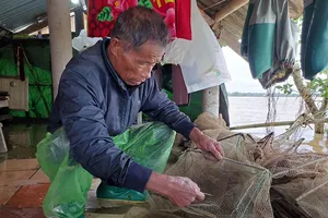 1 nông dân bất lực nhìn gần 7 ha lúa bị nước nhấn chìm