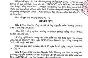 Kiểm điểm không nghiêm túc, Chủ tịch xã bị tạm đình chỉ công tác