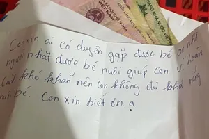 Bé sơ sinh bị bỏ rơi kèm lời nhắn 'vì hoàn cảnh khó khăn'