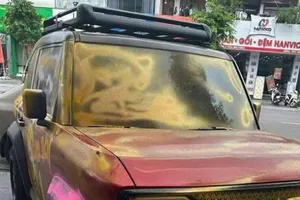 Người xịt sơn lên ô tô đậu trước cửa nhà ở Hà Tĩnh bị bệnh tâm thần 