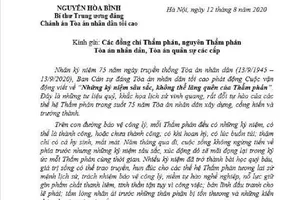 Chánh án Nguyễn Hòa Bình phát động thẩm phán viết về kỷ niệm