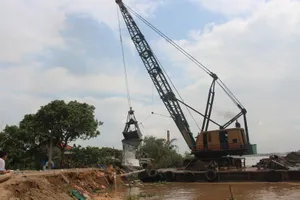 Tiếp tục sạt lở nguy hiểm tại cồn Phú Đa, Bến Tre 