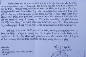  Phú Quốc có văn bản cảnh báo về Hội Thánh Đức Chúa Trời