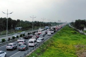 Xe chở dừa lật ngang trên cao tốc TP.HCM-Trung Lương