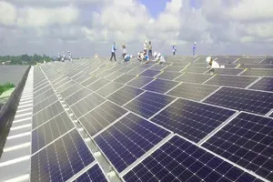 Dự án điện mặt trời của Sao Mai Group gấp rút thi công