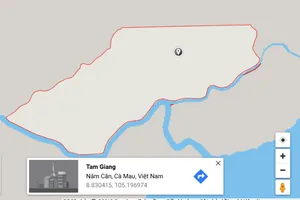 Địa bàn xã Tam Giang, huyện Năm Căn (tỉnh Cà Mau) - nơi cư ngụ của người đàn ông nghi chết bất thường 