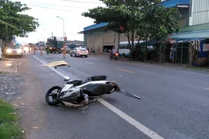 Hiện trường vụ tai nạn (ảnh HÀ HUY)