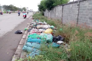 Góc ảnh: Vỉa hè um tùm cỏ và rác