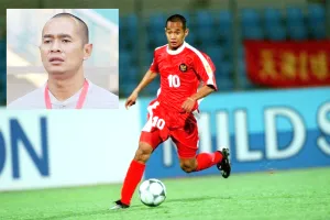 Trợ lý đội tuyển Indonesia Yulianto (ảnh nhỏ) vào những năm 1990 là tiền đạo số một Indonesia. Ảnh: GETTY IMAGES