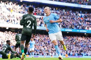 “Cỗ máy hủy diệt” Haaland lại ghi bàn cho Man. City. Ảnh: GETTY IMAGES