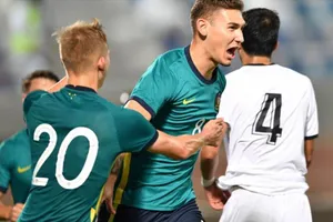 Phía U-20 Úc là Gabriel Popovic đang khoác áo CLB Rudes chơi giải hạng Nhì Croatia. Ảnh: GETTY IMAGES