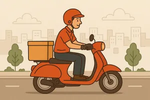 Các đối tượng thường chọn thời điểm người mua không có mặt tại nhà, giả danh nhân viên giao hàng để yêu cầu chuyển khoản trước. Ảnh: Al