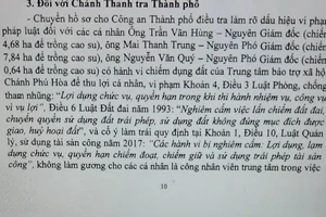 Chuyển Công an TP.HCM điều tra một số cán bộ chiếm đất công