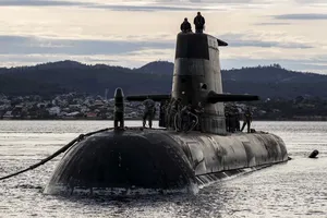 Tàu ngầm của Hải quân Hoàng gia Úc tại cảng Hobart (bang Tasmania, Úc). Ảnh: GETTY IMAGES