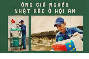 Ông già nghèo nhặt rác ở Hội An