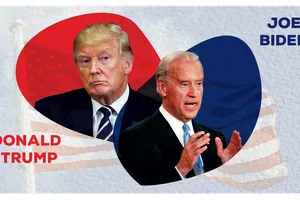Ứng viên Joe Biden (phải) và Tổng thống Donald Trump. Nguồn ảnh: HOÀNG QUYÊN