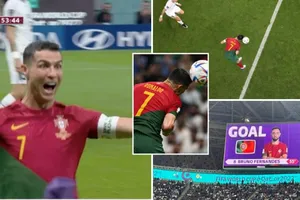 Ronaldo không biết xấu hổ khi ăn mừng bàn thắng của Bruno Fernandes