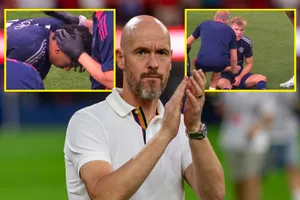 HLV Ten Hag sốc nặng khi tân binh của MU phải chống nạng