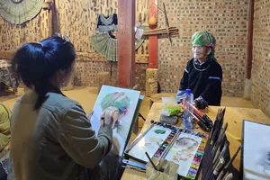 Họa sĩ Thu Hà hồi sinh ký ức của những ánh mắt vùng cao 