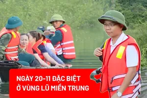 thầy cô, ngập lụt, trường học