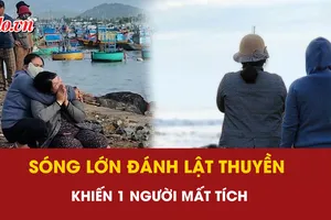 sóng lớn cuốn trôi, sóng lớn đánh lật thuyền, một người mất tích do sóng lớn cuốn trôi, 