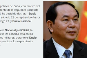 Cuba để quốc tang Chủ tịch nước Trần Đại Quang
