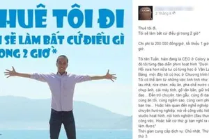 Chàng trai Việt rao cho thuê thân giá 200 ngàn đồng/giờ