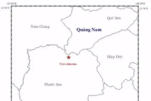Quảng Nam: Hai trận động đất cách nhau vài phút