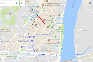 Đường Đồng Khởi cấm tất cả các phương tiện giao thông