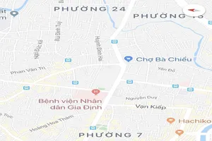 Phân luồng tại đường Nơ Trang Long để sửa chữa cầu 