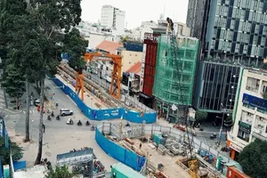 Thi công tái lập ga Nhà hát TP.HCM thuộc metro số 1