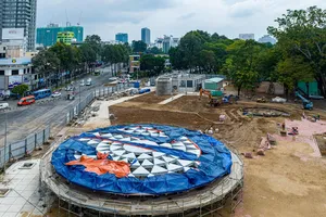 Lộ diện giếng trời 'khổng lồ' tại ga Bến Thành, tuyến metro số 1