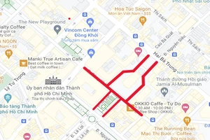 TP.HCM cấm lưu thông 1 số tuyến đường ở quận 1 vào cuối tuần