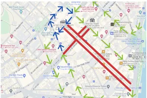 Điều chỉnh giao thông trên đường Lê Lợi, Nguyễn Huệ, quận 1