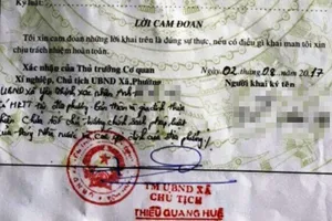 Vụ phê xấu lý lịch: Xã xin 'rút kinh nghiệm sâu sắc'