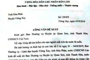 Lào nhờ huyện Quan Sơn tìm 7 người mất tích do lũ
