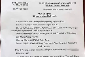 Thanh Hóa: Đang cách ly vẫn bỏ đi chơi, bị phạt 2 triệu đồng